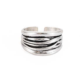 Wide Band Open Cuff Ring, Tibetan Style Alloy Jewelry for Men Women, Cadmium Free & Lead Free