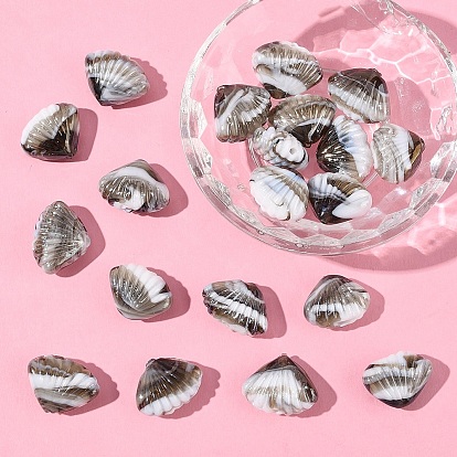 20 бусины лэмпворк ручной работы, формы раковины, жемчужные