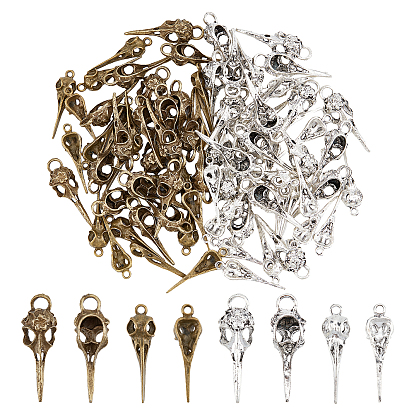 80 шт 4 подвески из сплава в тибетском стиле, череп