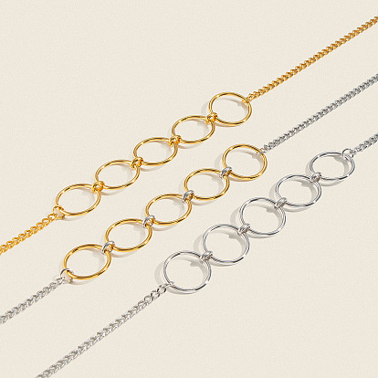 304 Collares colgantes de eslabones múltiples de acero inoxidable para mujer