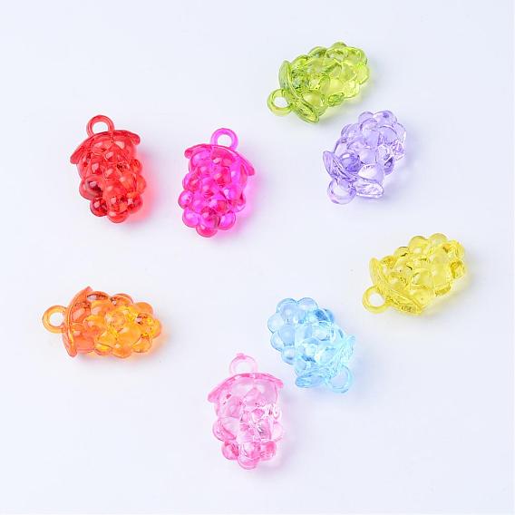 Transparent Acrylic Pendants, Grape