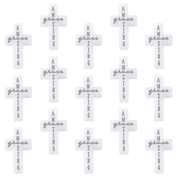 15 шт силиконовые бусины, крестик