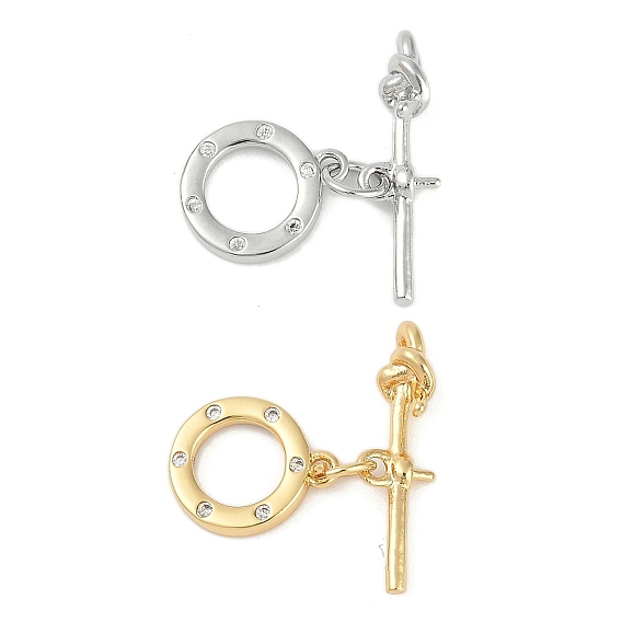 Латунные застежки-молнии из прозрачного кубического циркония, без кадмия, без никеля и без свинца, кольцо