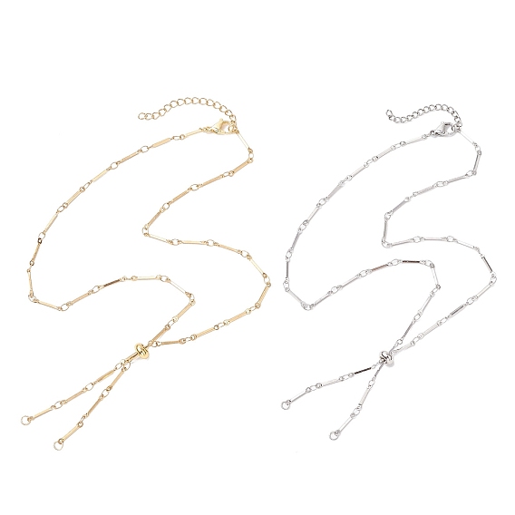 304 изготовление цепочек из нержавеющей стали с плоскими звеньями, с латунными скользящими бусинами