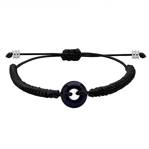 Плетеный браслет из бисера в форме пончика с драгоценными камнями, регулируемый браслет дружбы для женщин