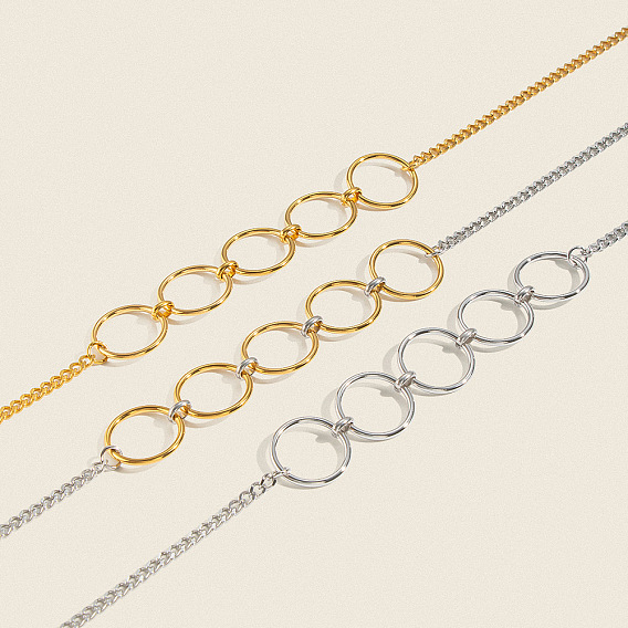 304 Collares colgantes de eslabones múltiples de acero inoxidable para mujer