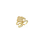 Adjustable Four-leaf Fairy Ring with Micro-inlaid Zircon, Delicate and Elegant Women's Fashion Ring
