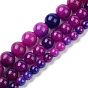 Натуральные нити из сугилитовых бусин, окрашенная и подогревом, круглые