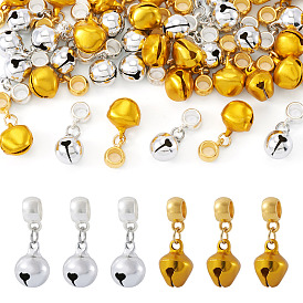 40 шт. 2 цвета латунные подвески, колокол, с тибетском стиле сплава