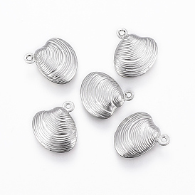304 Stainless Steel Charms, Scallop