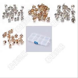 ARRICRAFT 400pcs 4 Style CCB Plastic Cup Pearl Peg Bails Pin Pendants, For Half Drilled Beads