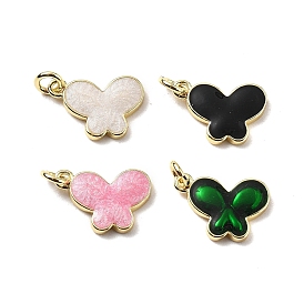 Латунь эмаль прелести, очарование бабочки, с целью перехода в кольце, стойки покрытие, долговечный, без свинца и без кадмия, реальный 18 k позолоченный