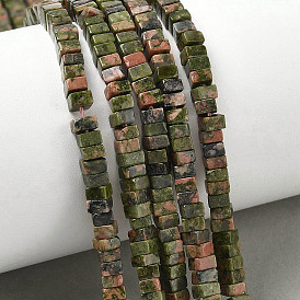 Природные Unakite бисер нитей, квадратный