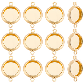 30шт. латунные соединители для кабошонов, долговечный, без никеля , плоско-круглые