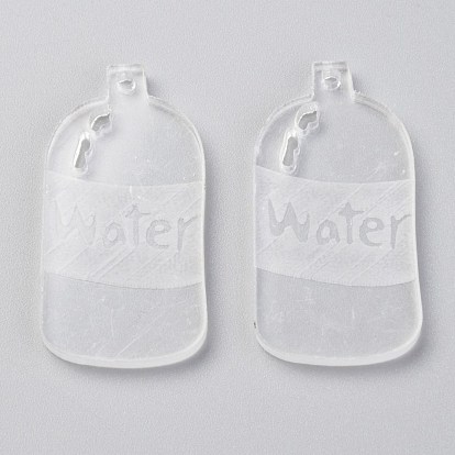 Transparent Acrylic Pendants, Bottle with Word Water