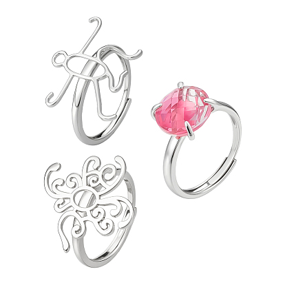 3 шт. 3 стили регулируемые латунные кольца компоненты, настройки звонка