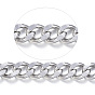 304 Stainless Steel Cuban Link Chains, Chunky Curb Chains, with Spool, Unwelded, for Jewelry Making