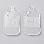 Transparent Acrylic Pendants, Bottle with Word Water