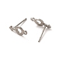 304 Stainless Steel Studs Earrings, with 201 Stainless Steel Findings