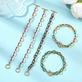 304 Браслеты из нержавеющей стали с эмалированной цепочкой для женщин