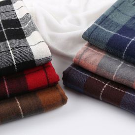 Longue écharpe unisexe à pampilles en polyester à carreaux, Grands châles chauds en tartan doux hiver / automne