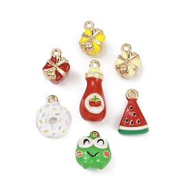 Сплав эмали прелести, арбуз, подарочная коробка, пончик и томатный соус, золотые