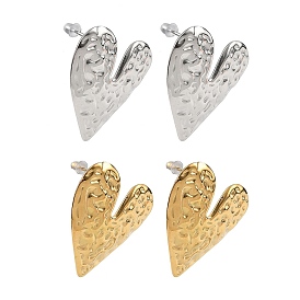 304 серьги-гвоздики из нержавеющей стали для женщин, сердце