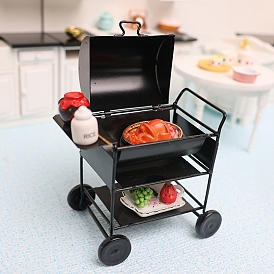 Маленькая квадратная духовка, миниатюрные украшения из сплава, аксессуары для домашнего кукольного домика с микро-ландшафтом, притворяясь опорными украшениями