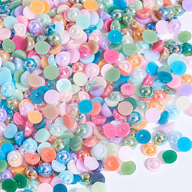 Cabochons en plastique imitation perle abs, accessoires nail art de décoration, demi-tour
