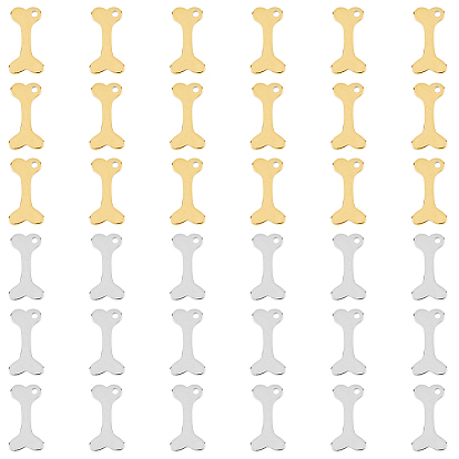 40 шт 2 цвета 304 подвески из нержавеющей стали, кость