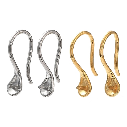 304 нержавеющей стали серьги крюков, за половину пробурено бисера