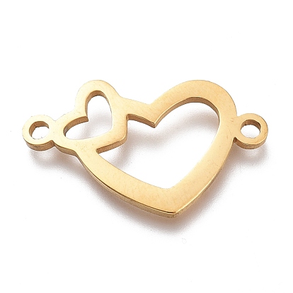 304 Stainless Steel Links Connectors, Laser Cut, Heart