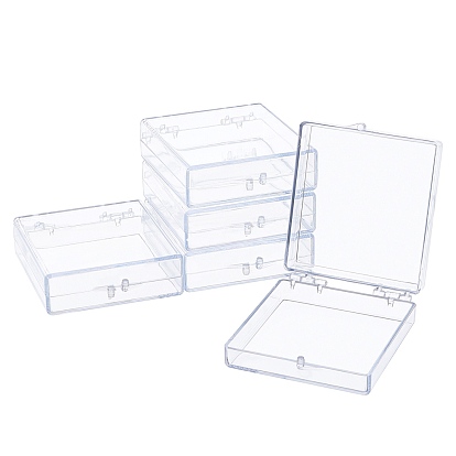 Transparent Plastic Bead Containers, Cuboid