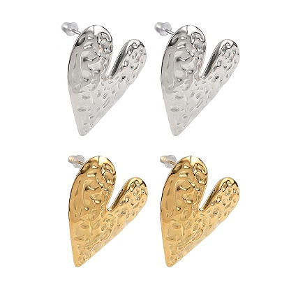 304 серьги-гвоздики из нержавеющей стали для женщин, сердце