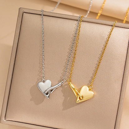 Сердце 304 ожерелья из нержавеющей стали с подвеской для женщин