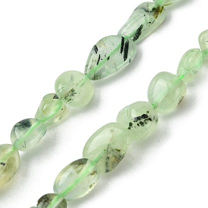 Natural Prehnite Beads Strands, Nuggets Shape, Tumbled Stone
