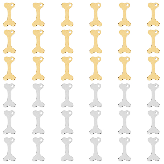 40 шт 2 цвета 304 подвески из нержавеющей стали, кость