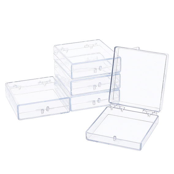 Transparent Plastic Bead Containers, Cuboid