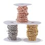 Brass Ball Chains, Corrugated Beads, with Spool, Long-Lasting Plated, Unwelded