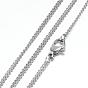 304 Stainless Steel Curb Chain Necklaces, with Lobster Claw Clasps