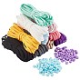 50 DIY-Schmucksets, inklusive PVC-Kunststoff-Verstellschnalle und 10 Farben flacher elastischer Gummikordel
