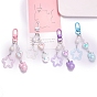 Cute Acrylic Star and Bell Shape Pendant Keychain, with Clasp