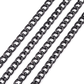 Aluminum Twisted Chains Curb Chains, Unwelded, Ovla, 10x6x2mm