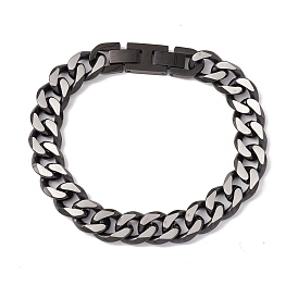 Placage ionique (ip) 304 bracelet gourmette en acier inoxydable pour hommes femmes