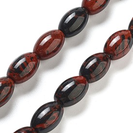 Natural Mahogany Obsidian Beads Strands, Rice