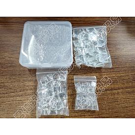 150Pcs 3 Styles Transparent Glass Square Cabochons