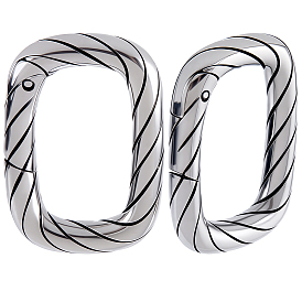 2шт 316 Кольца пружинные затворные из нержавеющей стали, текстурированный прямоугольник