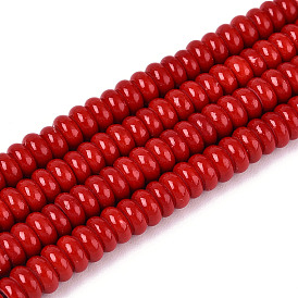 Синтетических нитей бирюзовые бусы, окрашенные, рондель