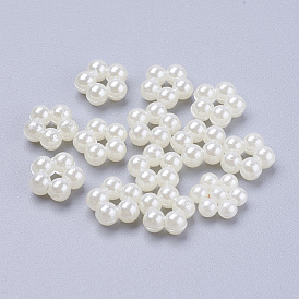 Acrylic Pearl Cabochons, Dyed, Flower, 9x4mm