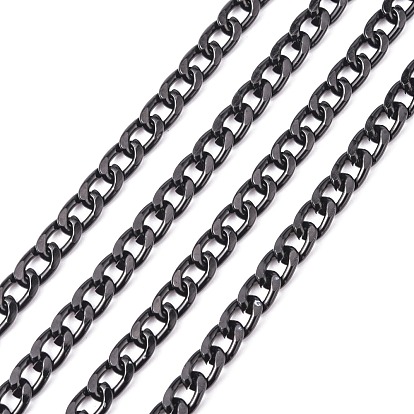 Aluminum Twisted Chains Curb Chains, Unwelded, Ovla, 10x6x2mm